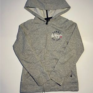 Tommy Hilfiger Gray Zip Up Hoodie Jacket Boys M